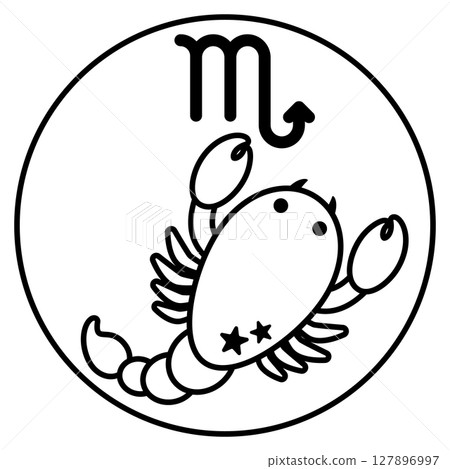 天蠍座插圖圖示單調 127896997