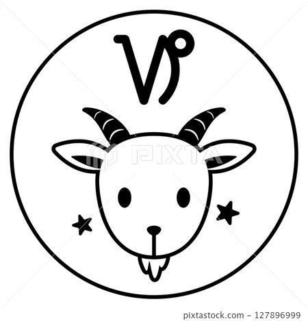 Capricorn illustration icon monotone 127896999