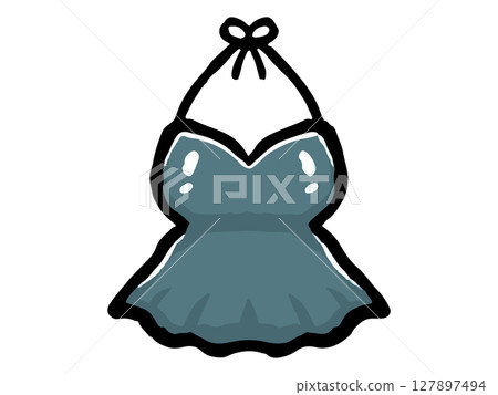 一件式泳衣的塗鴉風格插圖 127897494