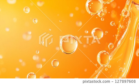 Orange serum texture transparent liquid moisturizer smear gel background Orange serum texture transparent liquid moisturizer smear gel background 127897608