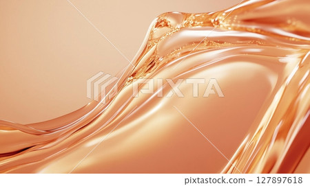 Brown liquid transparent fluid gel water bubble flow background 127897618
