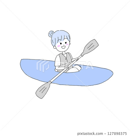 劃獨木舟的女人 127898375