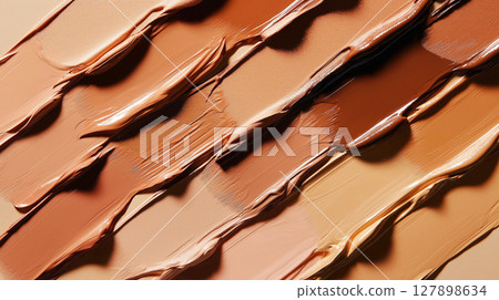 Textured swirls of brown and beige makeup strokes for artistic inspiration Textured swirls of brown and beige makeup strokes for artistic inspiration 127898634