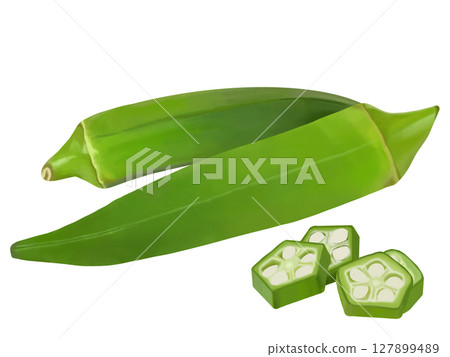 秋葵和秋葵片 秋葵和秋葵片 127899489