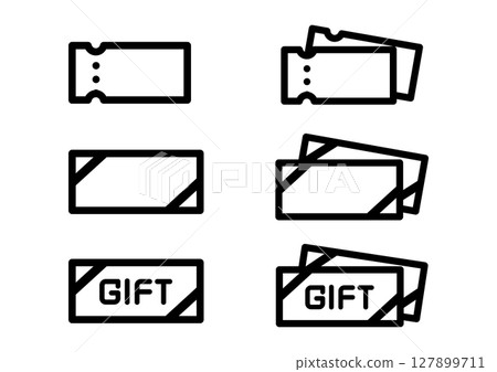 簡單的禮品券圖標 簡單的禮品券圖標 127899711
