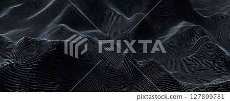 A mesmerizing digital landscape of interconnected lines and dots, forming an abstract terrain. A mesmerizing digital landscape of interconnected lines and dots, forming an abstract terrain. 127899781