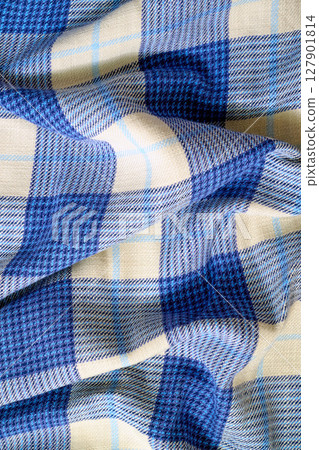 Stripes repeated on crumpled draped casual shirt 127901814