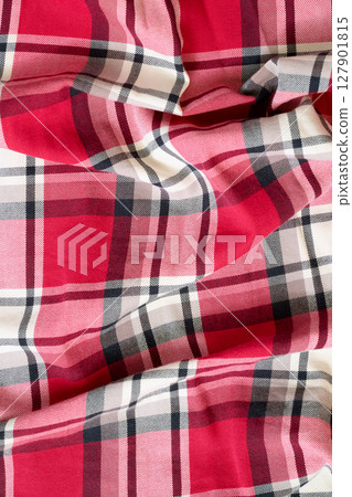 Stripes repeated on crumpled draped casual shirt 127901815