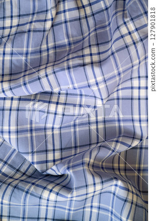 Stripes repeated on crumpled draped casual shirt 127901818