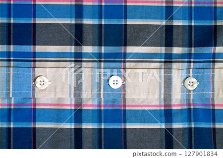 Three buttons on patterned casual shirt Three buttons on patterned casual shirt 127901834