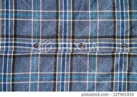 Three buttons on patterned casual shirt Three buttons on patterned casual shirt 127901838