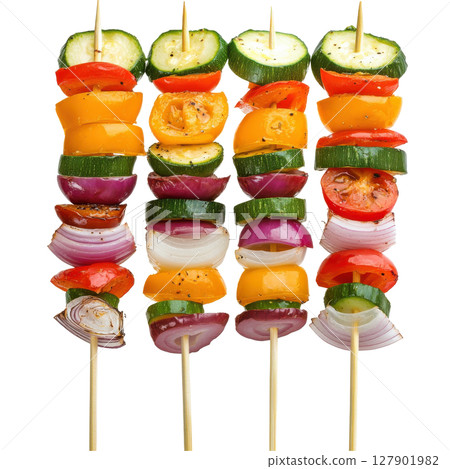 Vegetable grilled barbecue isolated on white background transparent PNG clipart. 127901982