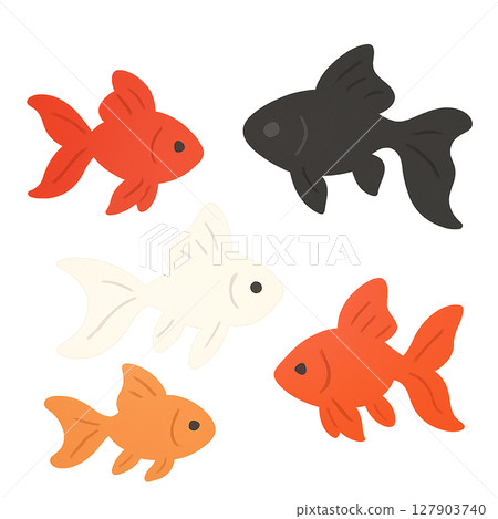 Illustration set of various goldfish 127903740