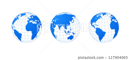 World globe earth vector icon. Global planet map america asia world earth travel concept World globe earth vector icon. Global planet map america asia world earth travel concept 127904065
