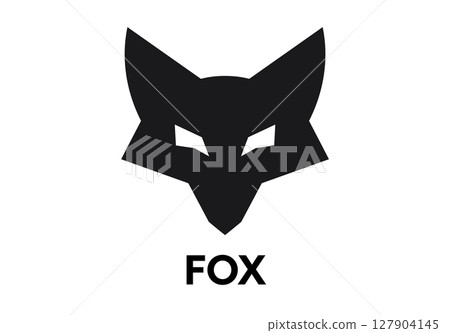 Fox head logo black icon. Minimal fox geometric design animal wild logo abstract symbol. 127904145