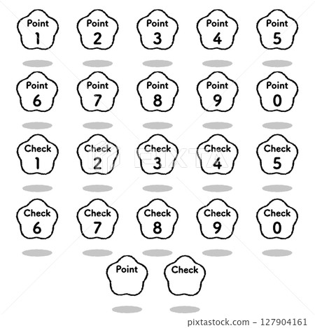 手繪浮點和格紋圖標 127904161