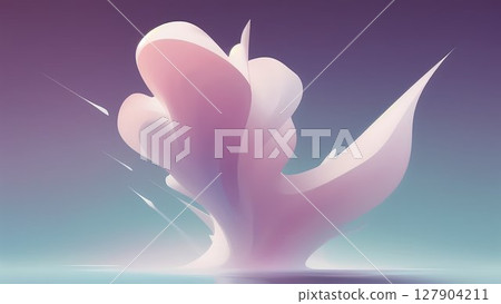 Dreamy Abstract Splash in Soft Gradient Sky 127904211