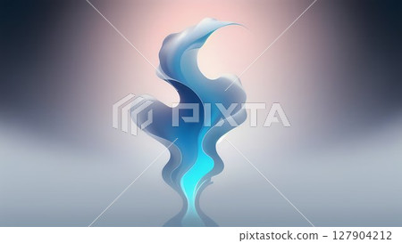 Abstract Blue and White Fluid Wave on Gradient Background 127904212
