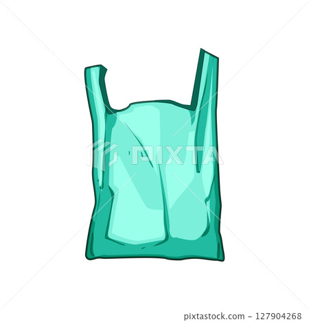 disposable plastic shopping bag cartoon vector illustration 127904268