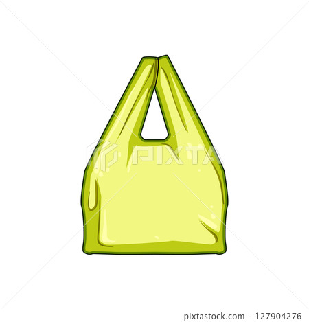 reusable plastic shopping bag cartoon vector illustration 127904276