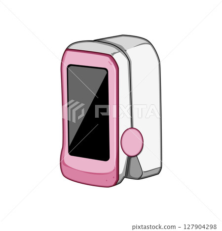 saturation oxygen fingertip monitor cartoon vector illustration 127904298