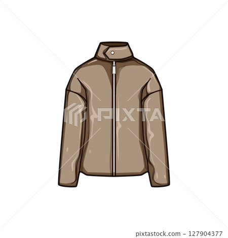 bomber leather jacket female cartoon vector illustration 127904377