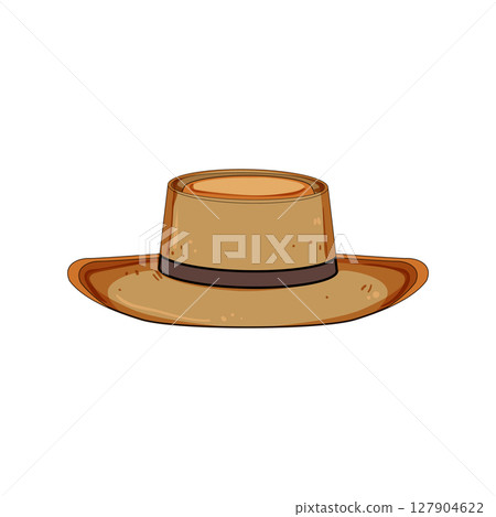 style cowgirl hat cartoon vector illustration 127904622