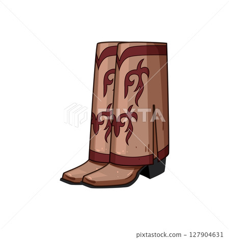 classic cowgirl boots cartoon vector illustration classic cowgirl boots cartoon vector illustration 127904631