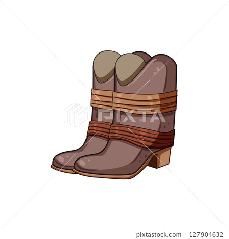 rustic cowgirl boots cartoon vector illustration 127904632