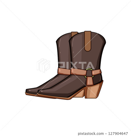 rodeo cowgirl boots cartoon vector illustration rodeo cowgirl boots cartoon vector illustration 127904647