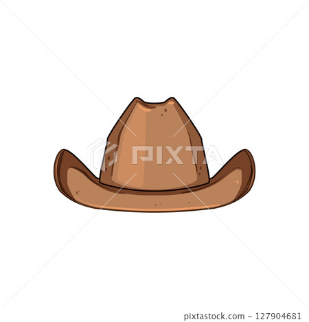 vintage cowboy hat cartoon vector illustration 127904681