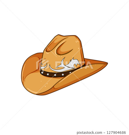 western cowboy hat cartoon vector illustration 127904686