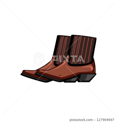 rustic cowboy boots cartoon vector illustration 127904697