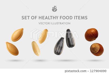 Hazelnuts, minerals, nut 127904890