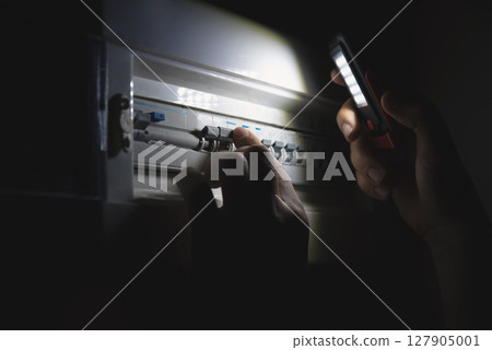 Investigate a home fuse box during a power outage 127905001