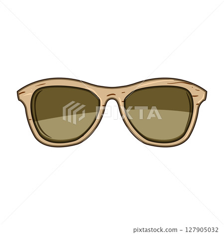 ecofriendly wooden sunglasses cartoon vector illustration ecofriendly wooden sunglasses cartoon vector illustration 127905032