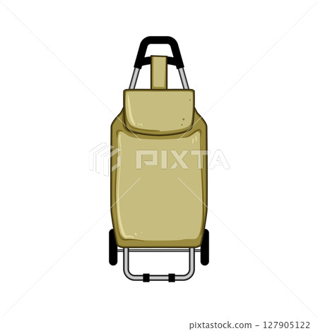 wheels trolley bag cartoon vector illustration 127905122
