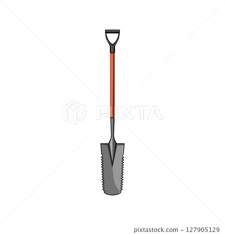hole tree planting shovel cartoon vector illustration 127905129
