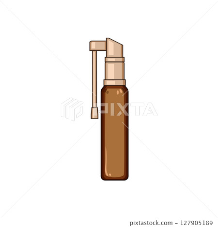 liquid throat spray bottle cartoon vector illustration 127905189