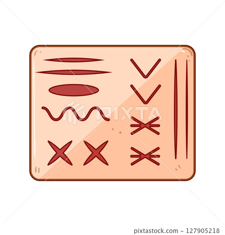 stitching suture practice pad cartoon vector illustration stitching suture practice pad cartoon vector illustration 127905218
