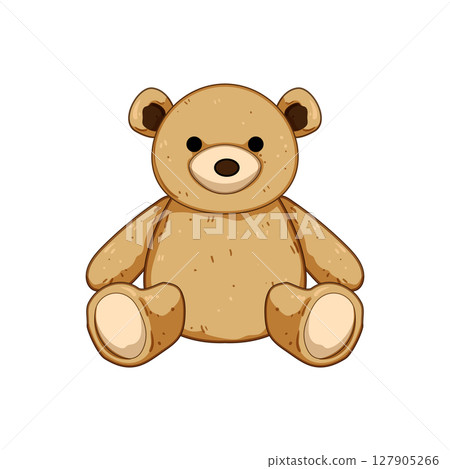 whimsical stuffed animal toy cartoon vector illustration 127905266