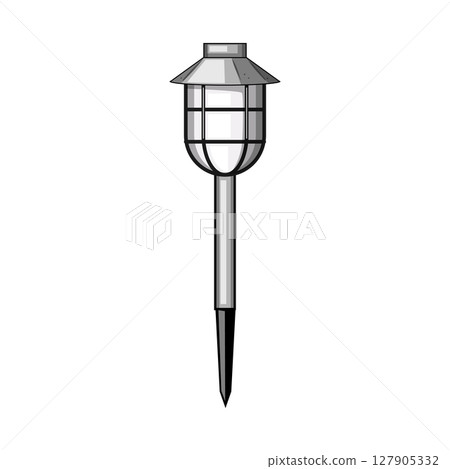 led solar powered garden lamp cartoon vector illustration 127905332