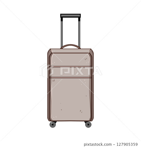 zipper soft shell suitcase cartoon vector illustration 127905359