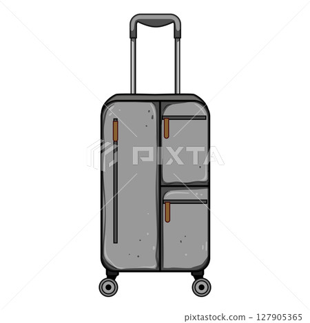 expandable soft shell suitcase cartoon vector illustration 127905365
