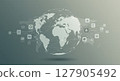 Cyber digital network world map 127905492