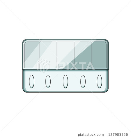 reminder pill organizer cartoon vector illustration 127905536