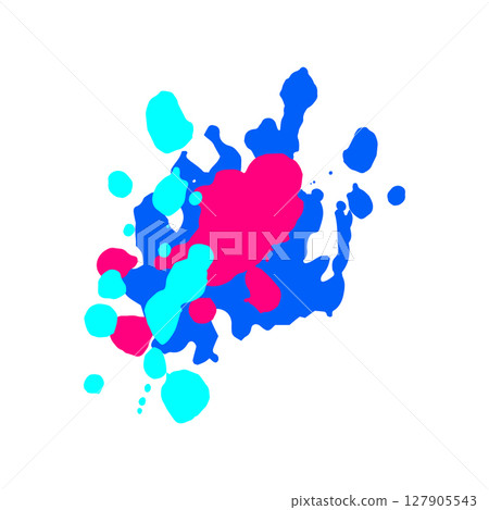random paint splatters cartoon vector illustration 127905543