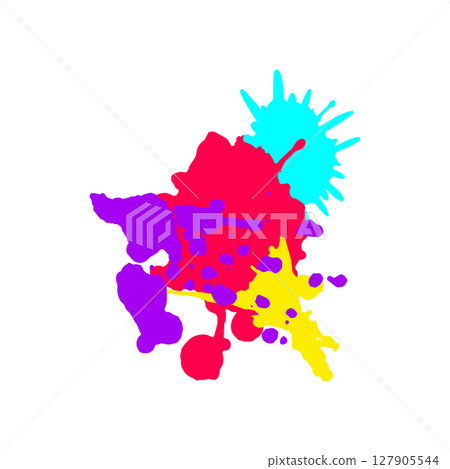 chaotic paint splatters cartoon vector illustration 127905544