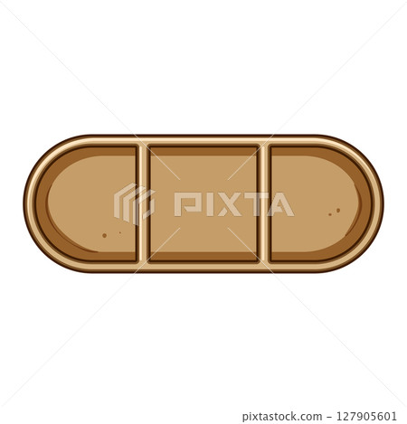 plastic multi section meal tray cartoon vector illustration 127905601