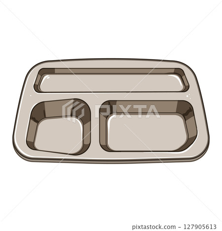 reusable multi section meal tray cartoon vector illustration reusable multi section meal tray cartoon vector illustration 127905613